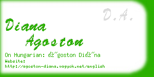 diana agoston business card